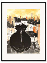 Gerahmter Kunstdruck Katzenliebe