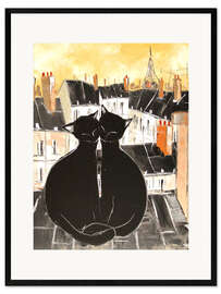 Gerahmter Kunstdruck Katzenliebe