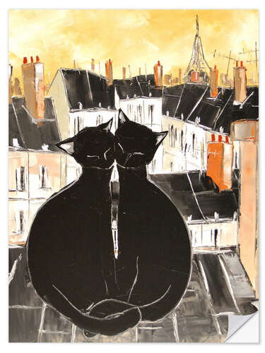 Sticker mural Chats amoureux