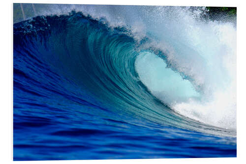 Hartschaumbild Große blaue tropische Insel Surfwelle