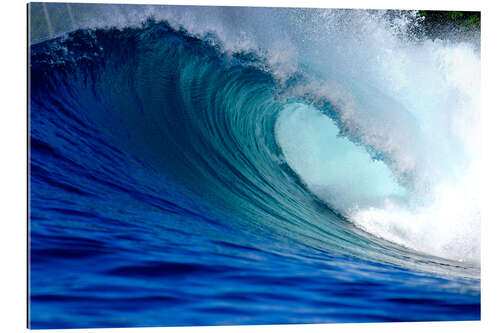 Tableau en plexi-alu Grosse vague bleue idéale pour le surf