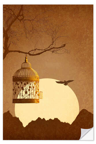 Adesivo murale Freedom from the golden cage