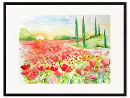Framed art print Field of poppies