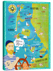 Obraz na płótnie  Colorful map Nordfriesland - Taika Tori