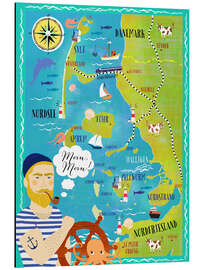 Magnettafel Bunte Karte Nordfriesland