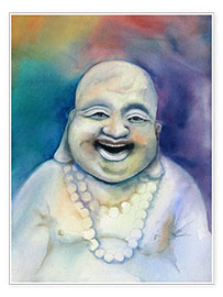 Wall print  Laughing Buddha - Jitka Krause