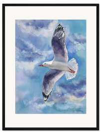 Gerahmter Kunstdruck Möwe