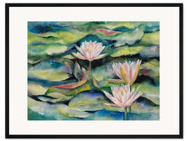 Gerahmter Kunstdruck Lotusblüten