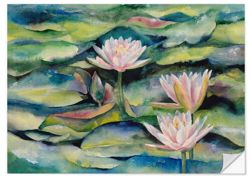 Selvklebende plakat Lotus flowers