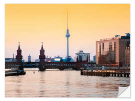 Vinilo para la pared berlin skyline oberbaumbruecke