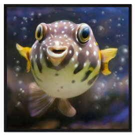 Gerahmter Kunstdruck Fugu der Kugelfisch