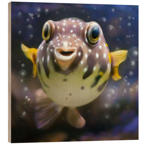 Tableau en bois Fugu le poisson-globe