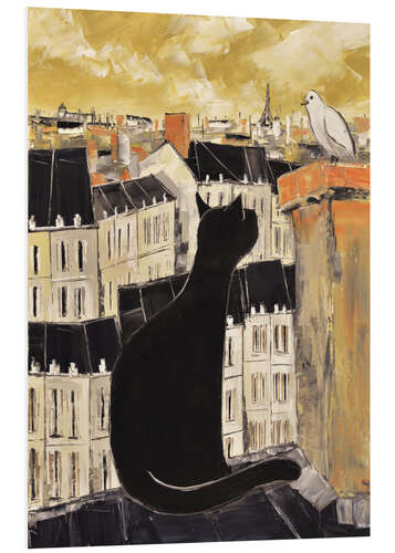 PVC print Cat and dove in Paris