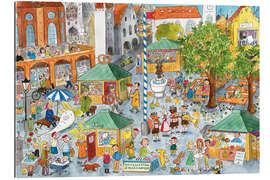 Gallery print Hidden object poster, Market in Munich