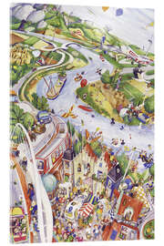 Akrylglastavla Search and Find: Village and River