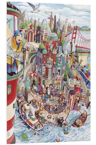 PVC-tavla Search and Find: City by the Sea