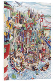 Quadro em PVC Objeto escondido: Cidade à beira-mar - Bernd Lehmann