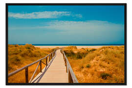 Gerahmter Kunstdruck way to the beach - Tarifa (Andalusia), Spain