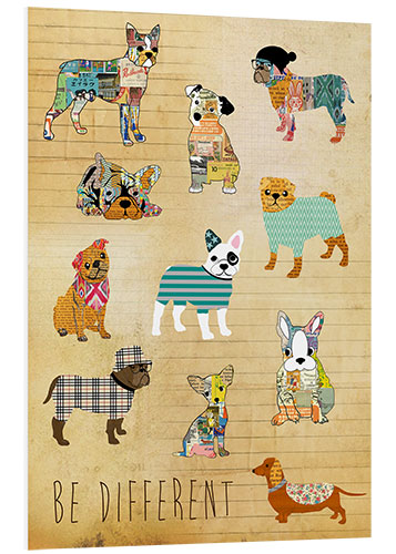 Tableau en PVC Be different, chiens