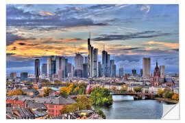 Muursticker Frankfurt skyline in the evening light - HDR