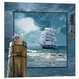 Galleritryk Collage With Sailing Ship