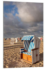 Tableau en plexi-alu Beach Chair at sunrise