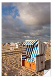 Sticker mural Beach Chair at sunrise