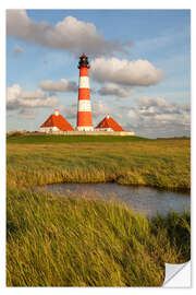 Selvklebende plakat Westerheversand fyr, stående