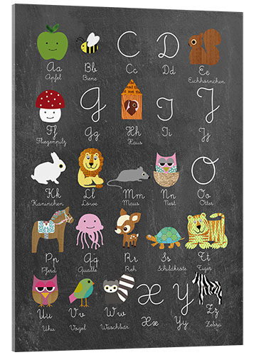 Quadro em acrílico Learn abc on chalkboard