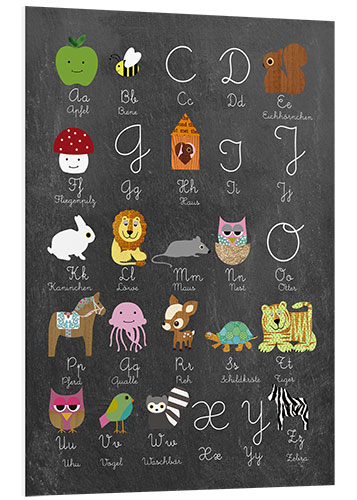 Bilde på skumplate Learn abc on chalkboard