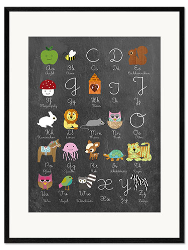 Innrammet kunsttrykk Learn abc on chalkboard