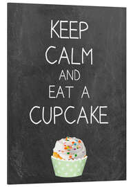 Magnettafel Keep calm and eat a cupcake auf Tafel Hintergrund