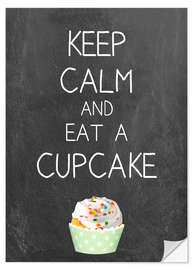 Naklejka na ścianę Keep calm and eat a cupcake