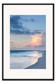 Gerahmter Kunstdruck Sylt, Sonnenuntergang am Strand