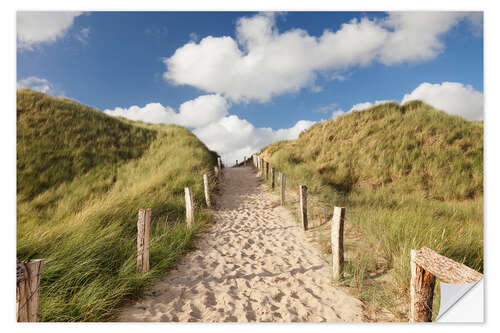 Selvklæbende plakat Sylt, path through dunes