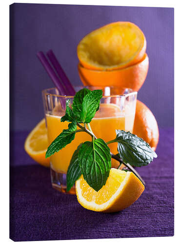 Canvas print Orange juice in a glass