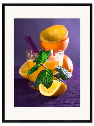 Framed art print Orange juice in a glass