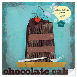 Sticker mural Chocolate cake can save your life