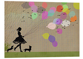 Foam board print Girl with balloons