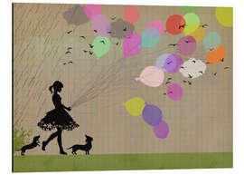 Magnettafel Mädchen mit Ballons