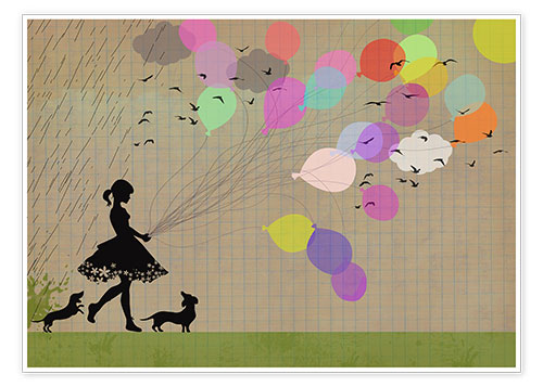 Juliste Girl with balloons