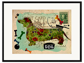 Framed art print Greetings from the Dachshund