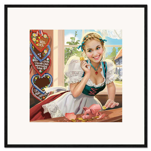 Innrammet kunsttrykk Oktoberfest, Bavarian Wiesn-Madl