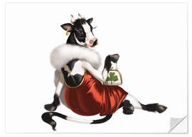 Naklejka na ścianę glamour cow