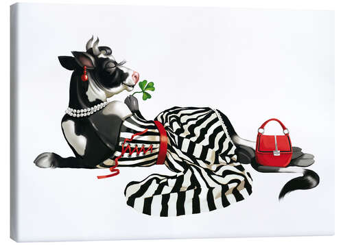 Tableau sur toile La vache glamour 2