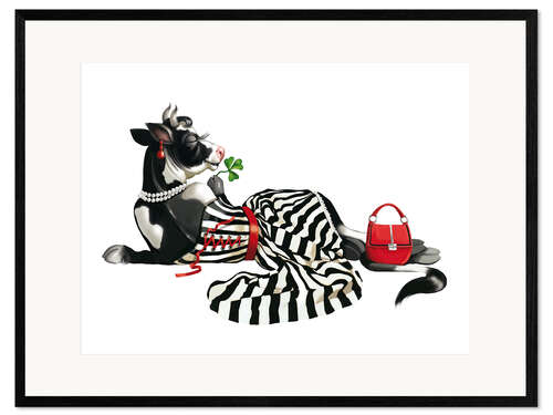 Framed art print glamour cow 2