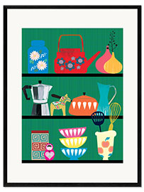 Kehystetty taidepainatus Kitchen shelf