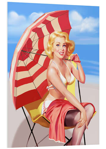 Stampa su PVC Marilyn Monroe on the beach