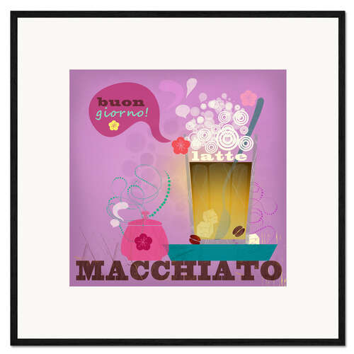 Impression artistique encadrée buongiorno latte macchiato