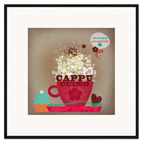Plakat artystyczny premium w ramie Cappuccino